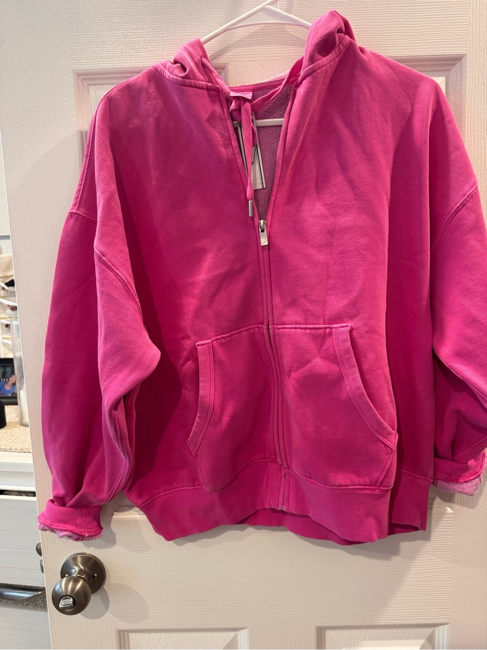PINK Victoria's Secret Hot Pink Hooded Zip-Up Jacket